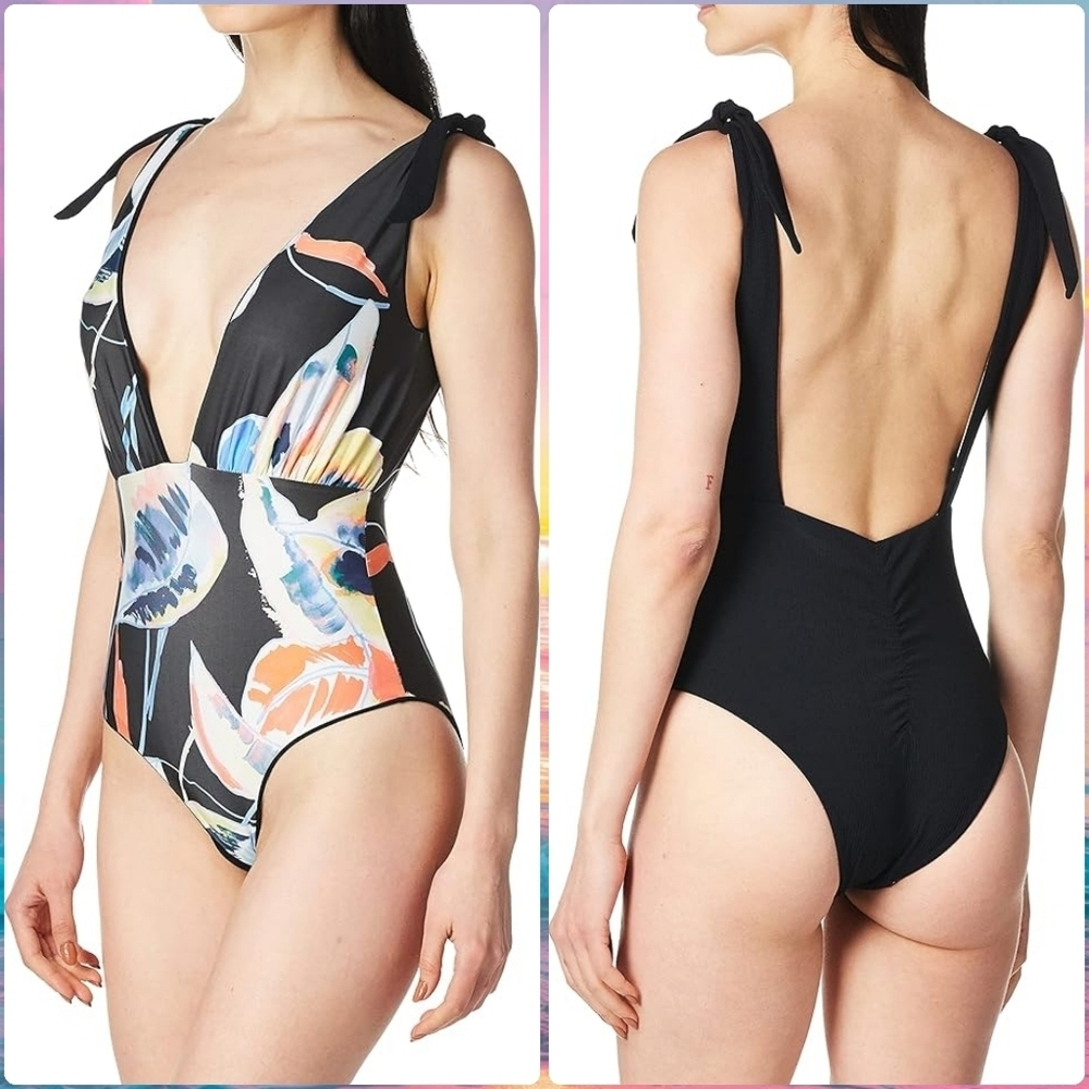 MAAJI Jungle Rainbow Plunge V-neck Reversible One-piece Swimsuit
